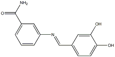 3-{[(E)-(3,4-dihydroxyphenyl)methylidene]amino}benzamide Struktur