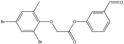 3-formylphenyl 2-(2,4-dibromo-6-methylphenoxy)acetate Struktur