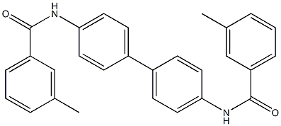 3-methyl-N-{4'-[(3-methylbenzoyl)amino][1,1'-biphenyl]-4-yl}benzamide Struktur