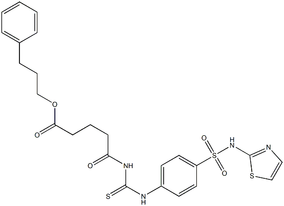 3-phenylpropyl 5-oxo-5-[({4-[(1,3-thiazol-2-ylamino)sulfonyl]anilino}carbothioyl)amino]pentanoate Struktur