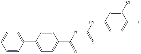 N-([1,1'-biphenyl]-4-ylcarbonyl)-N'-(3-chloro-4-fluorophenyl)thiourea Struktur