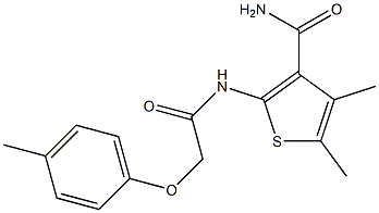 4,5-dimethyl-2-{[2-(4-methylphenoxy)acetyl]amino}-3-thiophenecarboxamide Struktur