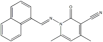 4,6-dimethyl-1-{[(E)-1-naphthylmethylidene]amino}-2-oxo-1,2-dihydro-3-pyridinecarbonitrile Struktur