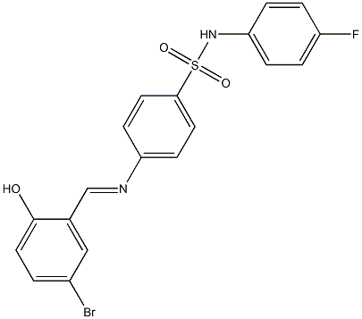 4-{[(E)-(5-bromo-2-hydroxyphenyl)methylidene]amino}-N-(4-fluorophenyl)benzenesulfonamide Struktur