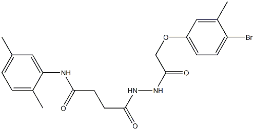 4-{2-[2-(4-bromo-3-methylphenoxy)acetyl]hydrazino}-N-(2,5-dimethylphenyl)-4-oxobutanamide Structure