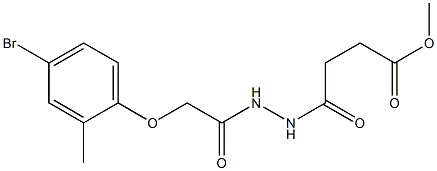 methyl 4-{2-[2-(4-bromo-2-methylphenoxy)acetyl]hydrazino}-4-oxobutanoate Struktur