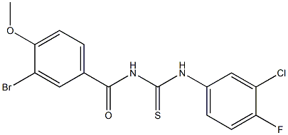 N-(3-bromo-4-methoxybenzoyl)-N'-(3-chloro-4-fluorophenyl)thiourea Struktur