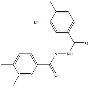 N'-(3-bromo-4-methylbenzoyl)-3-iodo-4-methylbenzohydrazide Struktur