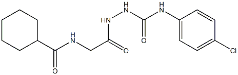 N-(4-chlorophenyl)-2-{2-[(cyclohexylcarbonyl)amino]acetyl}-1-hydrazinecarboxamide Struktur