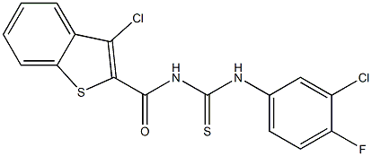 N-[(3-chloro-1-benzothiophen-2-yl)carbonyl]-N'-(3-chloro-4-fluorophenyl)thiourea Struktur