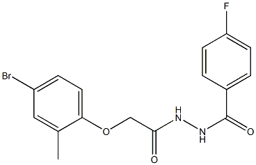 N'-[2-(4-bromo-2-methylphenoxy)acetyl]-4-fluorobenzohydrazide Struktur