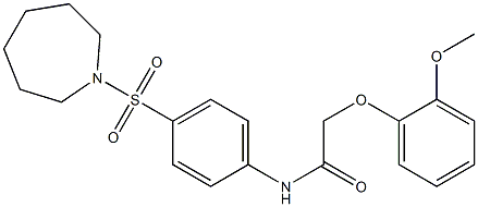 N-[4-(1-azepanylsulfonyl)phenyl]-2-(2-methoxyphenoxy)acetamide Struktur