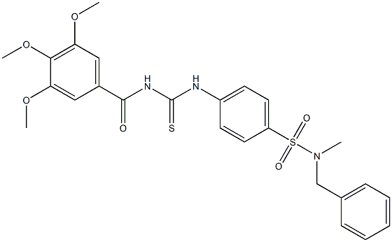 N-benzyl-N-methyl-4-({[(3,4,5-trimethoxybenzoyl)amino]carbothioyl}amino)benzenesulfonamide Struktur