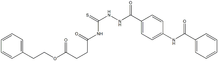 phenethyl 4-[({2-[4-(benzoylamino)benzoyl]hydrazino}carbothioyl)amino]-4-oxobutanoate Struktur