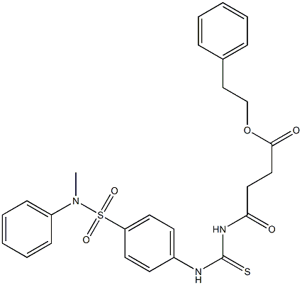 phenethyl 4-[({4-[(methylanilino)sulfonyl]anilino}carbothioyl)amino]-4-oxobutanoate Struktur