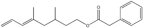 Phenylacetic acid 3,5-dimethyl-5,7-octadienyl ester Struktur