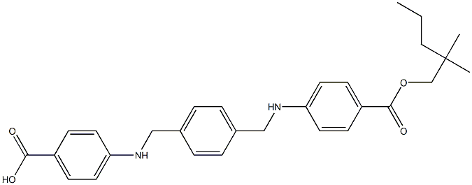 4,4'-[p-Phenylenebis(methylene)bis(imino)]bis[benzoic acid (2,2-dimethylpentyl)] ester Struktur