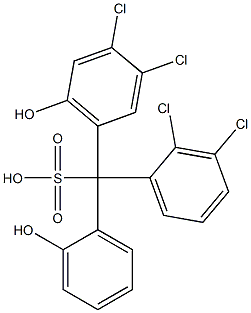 (2,3-Dichlorophenyl)(3,4-dichloro-6-hydroxyphenyl)(2-hydroxyphenyl)methanesulfonic acid Struktur