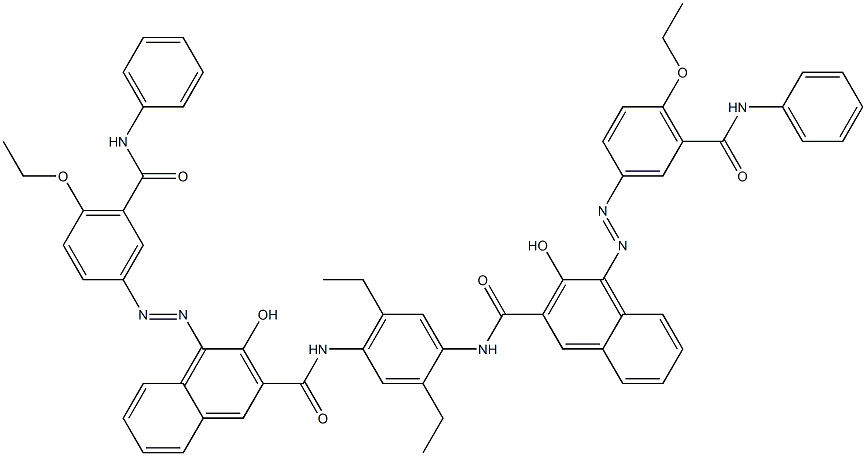 N,N'-(2,5-Diethyl-1,4-phenylene)bis[4-[[4-ethoxy-5-(phenylcarbamoyl)phenyl]azo]-3-hydroxy-2-naphthalenecarboxamide] Struktur