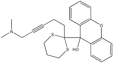 9-[2-[5-Dimethylamino-3-pentynyl]-1,3-dithian-2-yl]-9H-xanthen-9-ol Struktur