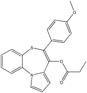 Propionic acid [6-(4-methoxyphenyl)pyrrolo[2,1-d][1,5]benzothiazepin-7-yl] ester Struktur