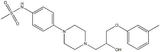 1-[4-[4-(Methylsulfonylamino)phenyl]-1-piperazinyl]-3-(3-methylphenoxy)-2-propanol Struktur