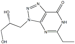 5-Ethyl-3,6-dihydro-3-[(R)-2,3-dihydroxypropyl]-7H-1,2,3-triazolo[4,5-d]pyrimidin-7-one Struktur