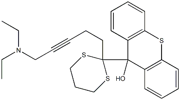 9-[2-[5-Diethylamino-3-pentynyl]-1,3-dithian-2-yl]-9H-thioxanthen-9-ol Struktur