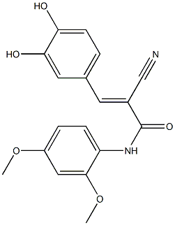 2-Cyano-3-(3,4-dihydroxyphenyl)-N-(2,4-dimethoxyphenyl)acrylamide Struktur