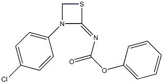 N-[3-(4-Chlorophenyl)-1,3-thiazetidin-2-ylidene]carbamic acid phenyl ester Struktur