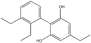 5-Ethyl-2-(2,3-diethylphenyl)benzene-1,3-diol Struktur