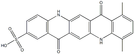 5,7,12,14-Tetrahydro-8,11-dimethyl-7,14-dioxoquino[2,3-b]acridine-2-sulfonic acid Struktur