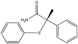 [S,(+)]-2-Phenyl-2-(phenylthio)propionamide Struktur