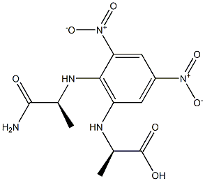 (S)-2-[[6-[[(R)-1-Carboxyethyl]amino]-2,4-dinitrophenyl]amino]propanamide Struktur