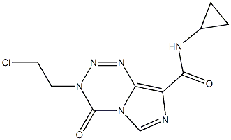 3-(2-Chloroethyl)-3,4-dihydro-4-oxo-N-cyclopropylimidazo[5,1-d]-1,2,3,5-tetrazine-8-carboxamide Struktur