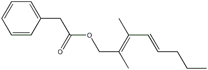 Phenylacetic acid 2,3-dimethyl-2,4-octadienyl ester Struktur