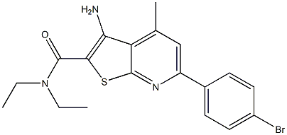 2-[[Diethylamino]carbonyl]-4-methyl-6-(4-bromophenyl)thieno[2,3-b]pyridin-3-amine Struktur