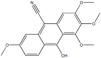 2,3,4,7-Tetramethoxy-10-hydroxyanthracene-9-carbonitrile Struktur