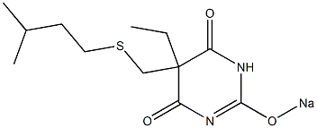 5-Ethyl-5-(isopentylthiomethyl)-2-sodiooxy-4,6(1H,5H)-pyrimidinedione Struktur