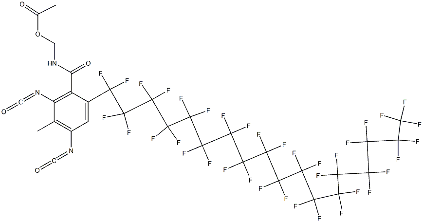 N-(Acetyloxymethyl)-2-(heptatriacontafluorooctadecyl)-4,6-diisocyanato-5-methylbenzamide Struktur