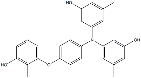 N,N-Bis(3-hydroxy-5-methylphenyl)-4-(3-hydroxy-2-methylphenoxy)benzenamine Struktur