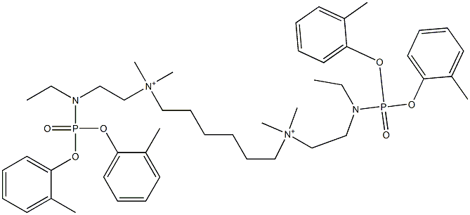 N,N'-Bis[2-[[bis(2-methylphenoxy)phosphinyl]ethylamino]ethyl]-N,N,N',N'-tetramethyl-1,6-hexanediaminium Struktur