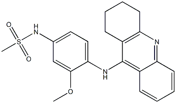 1,2,3,4-Tetrahydro-9-[(2-methoxy-4-methylsulfonylaminophenyl)amino]acridine Struktur