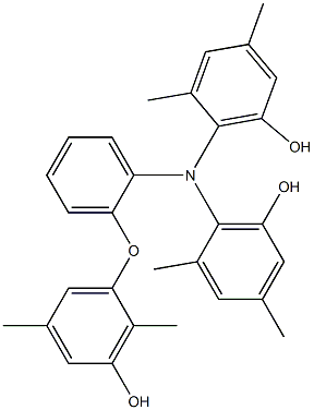 N,N-Bis(6-hydroxy-2,4-dimethylphenyl)-2-(3-hydroxy-2,5-dimethylphenoxy)benzenamine Struktur