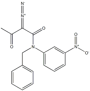 N-Benzyl-N-(3-nitrophenyl)-3-oxo-2-diazobutyramide Struktur