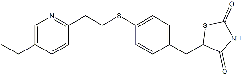 5-[4-[2-(5-Ethylpyridin-2-yl)ethylthio]benzyl]thiazolidine-2,4-dione Struktur