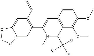 1,2-Dihydro-7,8-dimethoxy-3-(6-ethenyl-1,3-benzodioxol-5-yl)-2-methyl-1-(trichloromethyl)isoquinoline Struktur