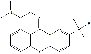 3-[(E)-2-(Trifluoromethyl)-9H-thioxanthene-9-ylidene]-N,N-dimethylpropane-1-amine Struktur