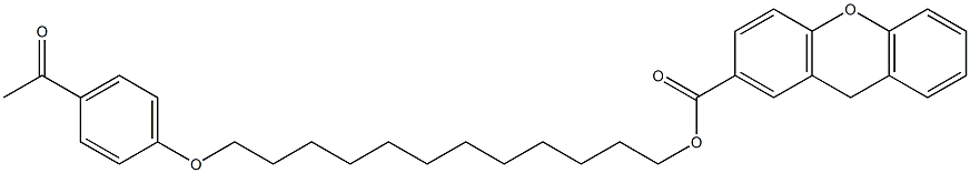 9H-Xanthene-2-carboxylic acid 12-(4-acetylphenoxy)dodecyl ester Struktur