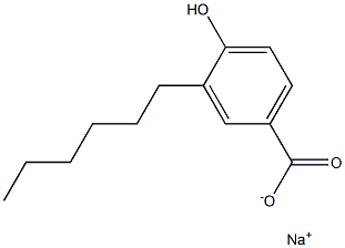 3-Hexyl-4-hydroxybenzoic acid sodium salt Struktur